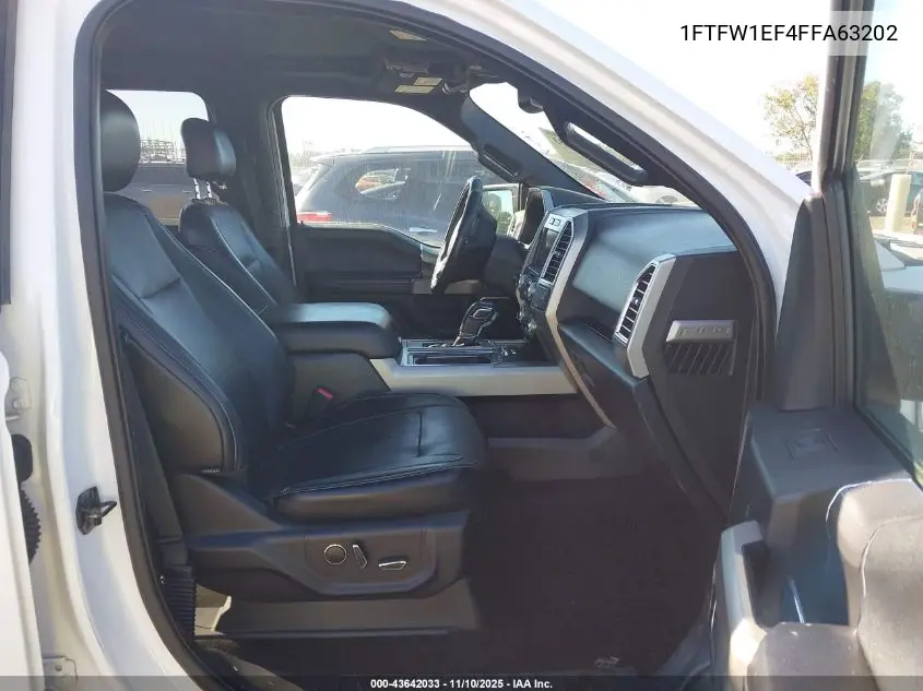 1FTFW1EF4FFA63202 2015 Ford F-150 Lariat