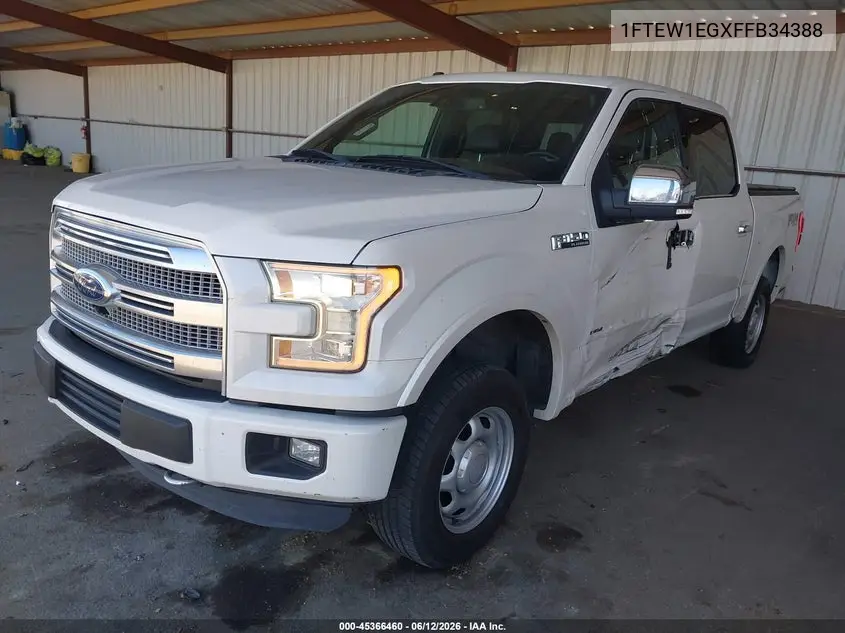 2015 Ford F-150 Platinum VIN: 1FTEW1EGXFFB34388 Lot: 45366460