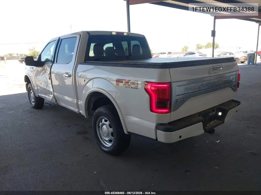 2015 Ford F-150 Platinum VIN: 1FTEW1EGXFFB34388 Lot: 45366460