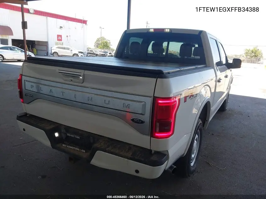2015 Ford F-150 Platinum VIN: 1FTEW1EGXFFB34388 Lot: 45366460