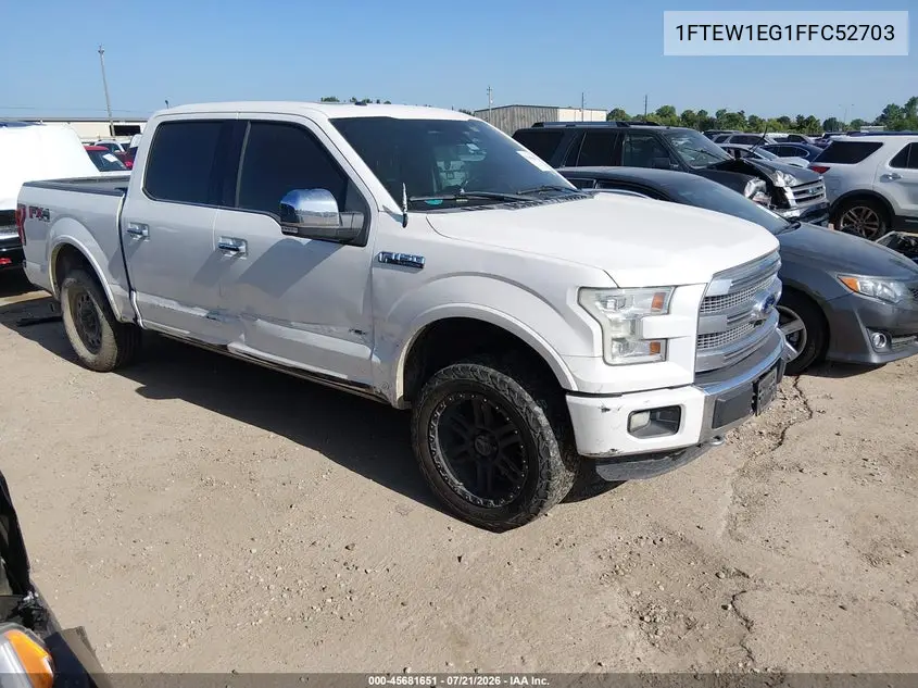 2015 Ford F-150 Platinum VIN: 1FTEW1EG1FFC52703 Lot: 45681651
