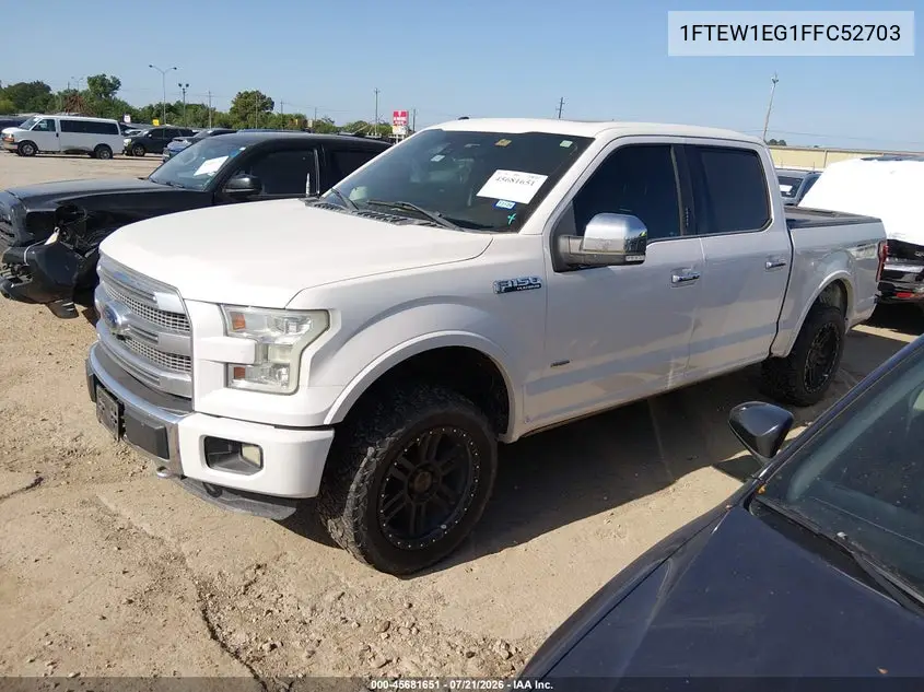 2015 Ford F-150 Platinum VIN: 1FTEW1EG1FFC52703 Lot: 45681651