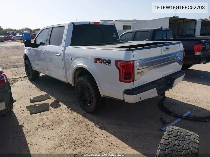 2015 Ford F-150 Platinum VIN: 1FTEW1EG1FFC52703 Lot: 45681651