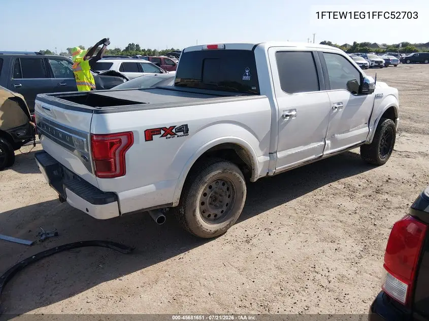 2015 Ford F-150 Platinum VIN: 1FTEW1EG1FFC52703 Lot: 45681651