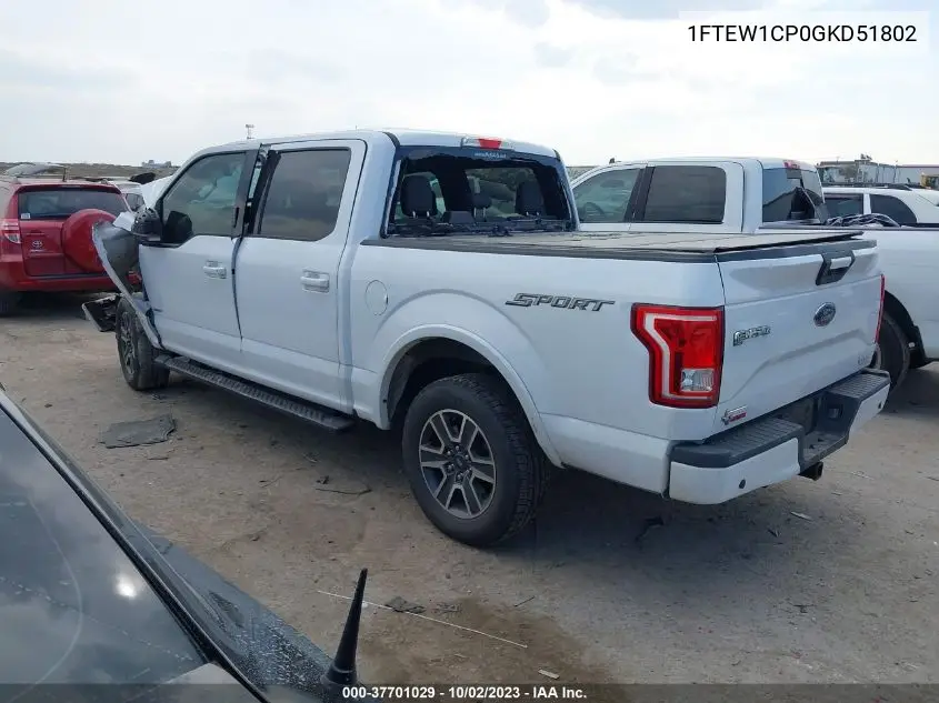 1FTEW1CP0GKD51802 2016 Ford F-150 Xlt