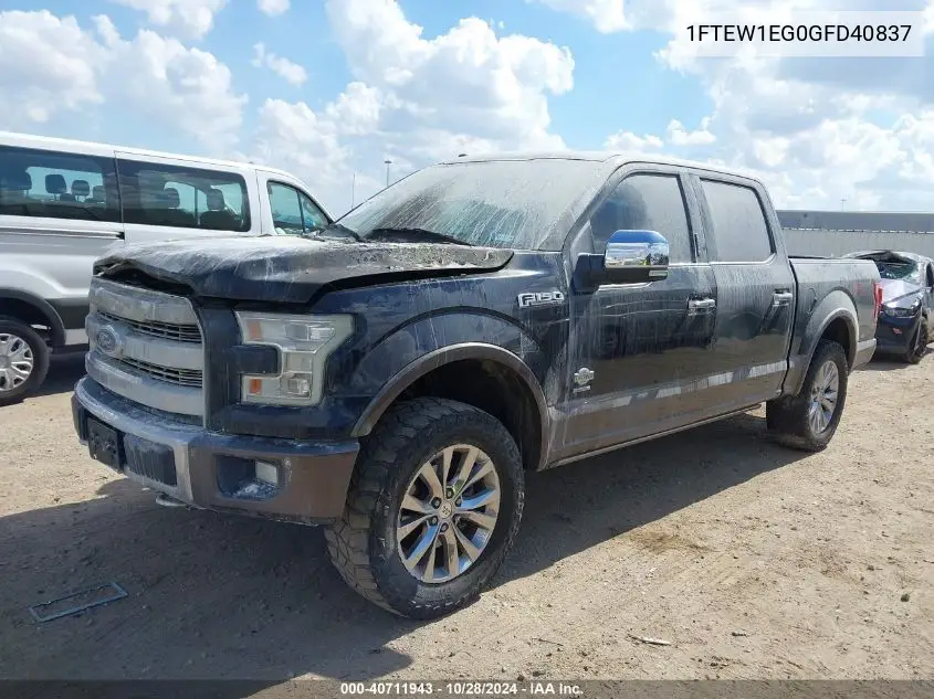 1FTEW1EG0GFD40837 2016 Ford F-150 King Ranch