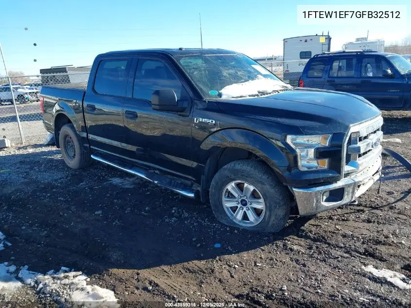 1FTEW1EF7GFB32512 2016 Ford F-150 Xlt