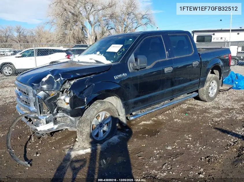 1FTEW1EF7GFB32512 2016 Ford F-150 Xlt