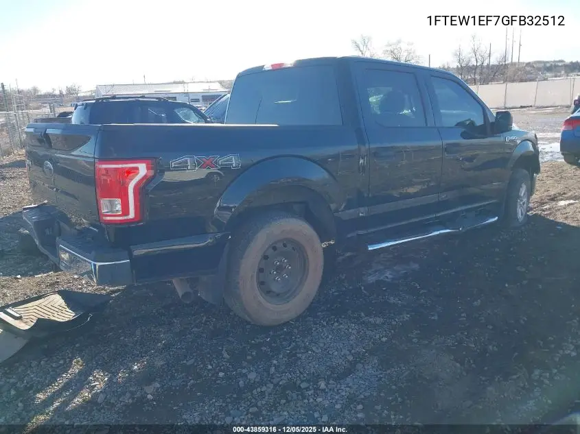 1FTEW1EF7GFB32512 2016 Ford F-150 Xlt