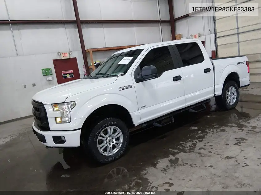 2016 Ford F-150 Lariat/Xl/Xlt VIN: 1FTEW1EP8GKF83383 Lot: 45605694