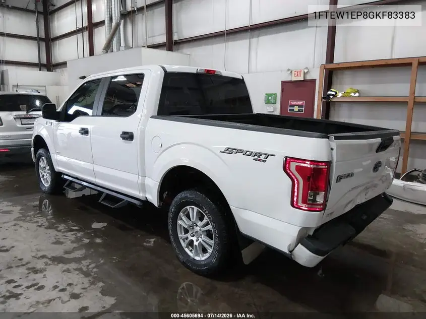 2016 Ford F-150 Lariat/Xl/Xlt VIN: 1FTEW1EP8GKF83383 Lot: 45605694
