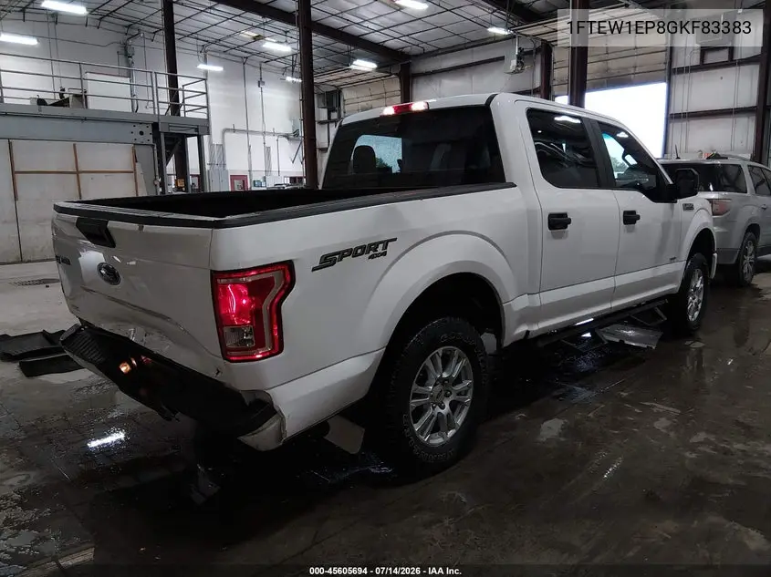 2016 Ford F-150 Lariat/Xl/Xlt VIN: 1FTEW1EP8GKF83383 Lot: 45605694