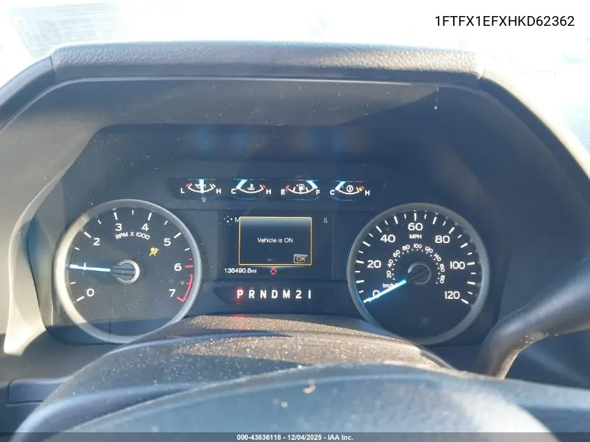1FTFX1EFXHKD62362 2017 Ford F-150 Xlt