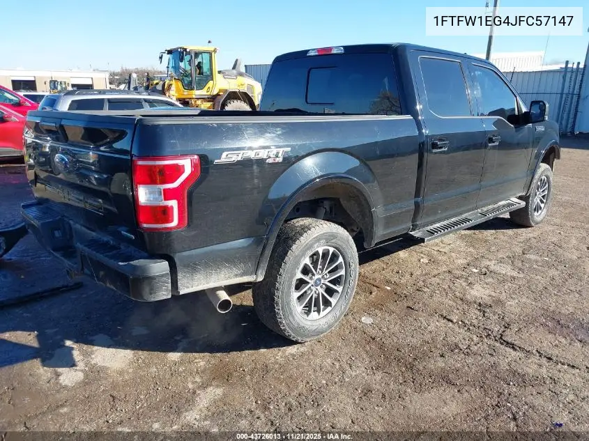 1FTFW1EG4JFC57147 2018 Ford F-150 Xlt