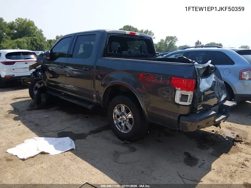 2018 Ford F-150 Lariat VIN: 1FTEW1EP1JKF50359 Lot: 45611736
