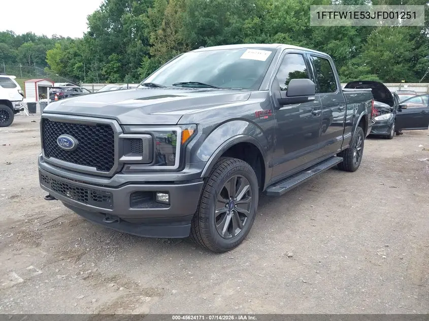 2018 Ford F150 Supercrew VIN: 1FTFW1E53JFD01251 Lot: 45624171