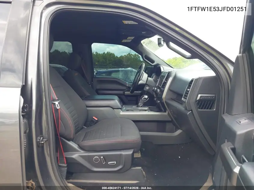 2018 Ford F150 Supercrew VIN: 1FTFW1E53JFD01251 Lot: 45624171
