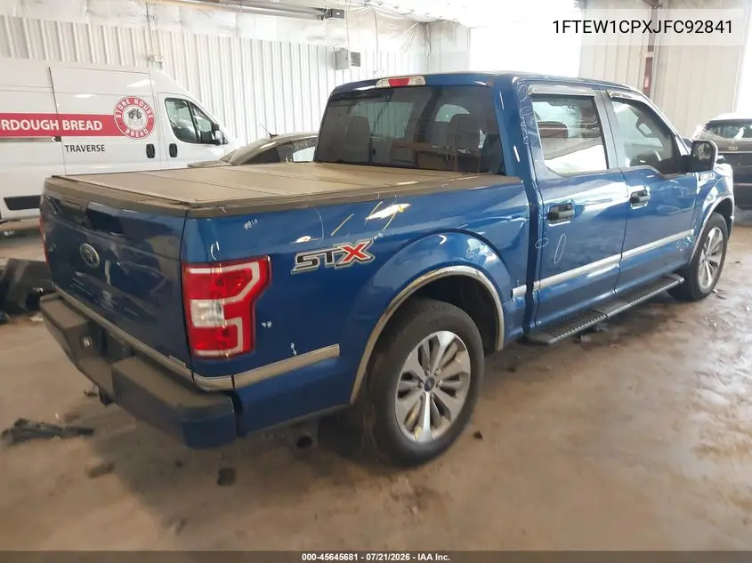 2018 Ford F-150 Lariat/Xl/Xlt VIN: 1FTEW1CPXJFC92841 Lot: 45645681