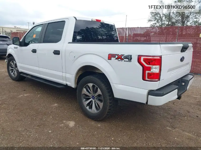 1FTEX1EB1KKD96500 2019 Ford F-150 Xlt