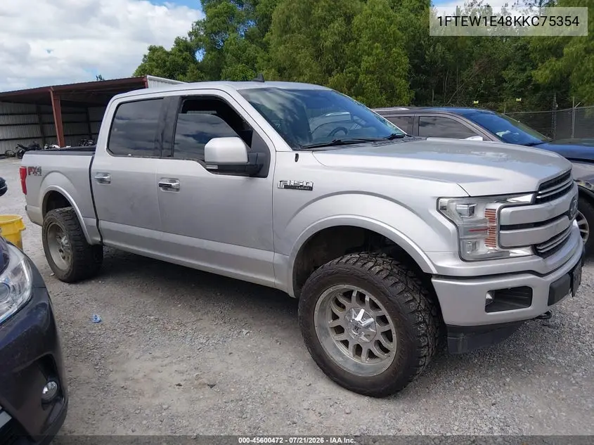 2019 Ford F-150 Lariat VIN: 1FTEW1E48KKC75354 Lot: 45600472