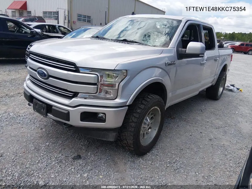 2019 Ford F-150 Lariat VIN: 1FTEW1E48KKC75354 Lot: 45600472