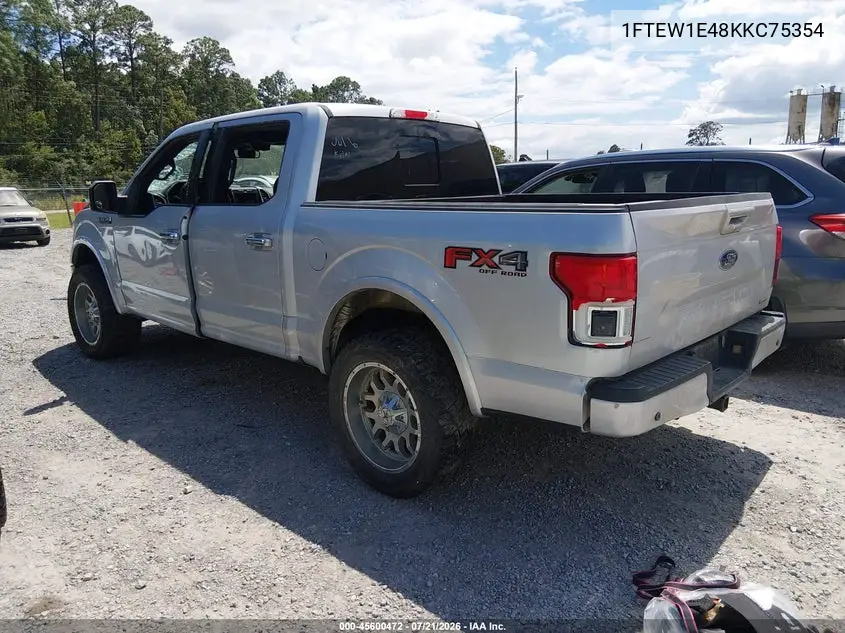 2019 Ford F-150 Lariat VIN: 1FTEW1E48KKC75354 Lot: 45600472