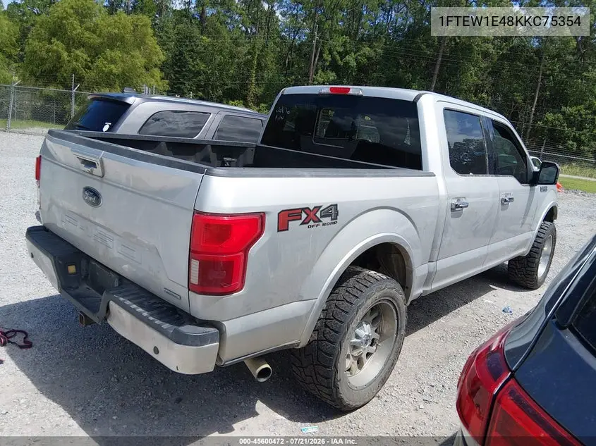 2019 Ford F-150 Lariat VIN: 1FTEW1E48KKC75354 Lot: 45600472