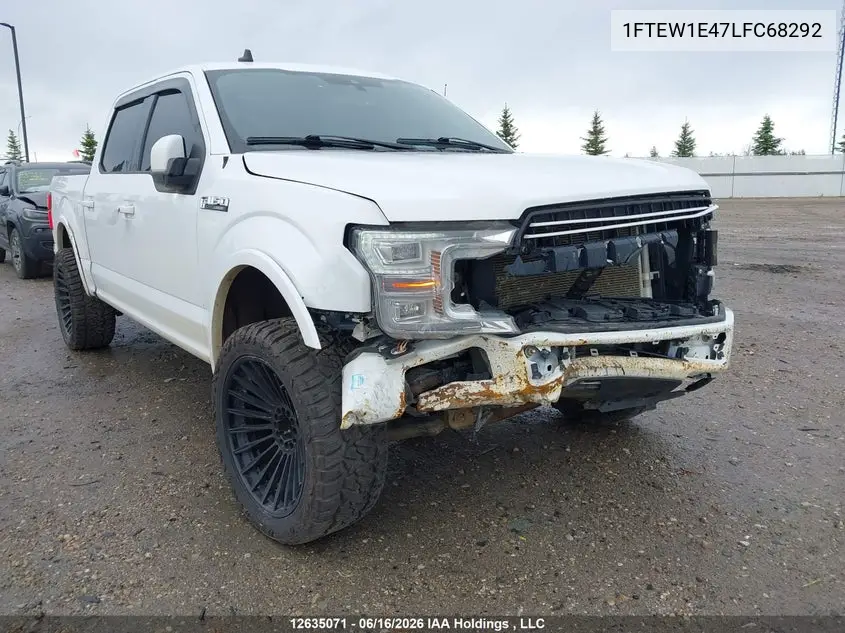 2020 Ford F150 Supercrew VIN: 1FTEW1E47LFC68292 Lot: 12635071