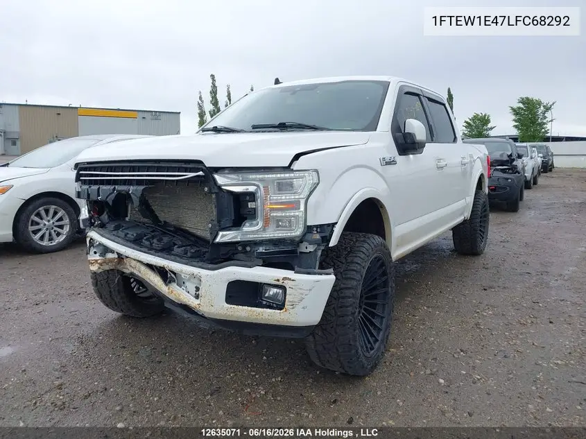 2020 Ford F150 Supercrew VIN: 1FTEW1E47LFC68292 Lot: 12635071