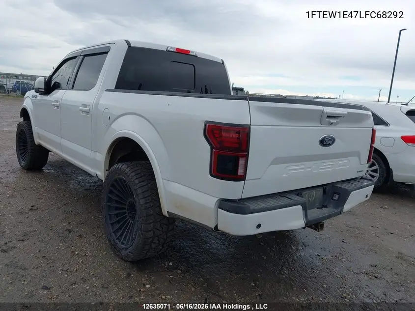 2020 Ford F150 Supercrew VIN: 1FTEW1E47LFC68292 Lot: 12635071
