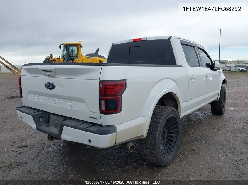 2020 Ford F150 Supercrew VIN: 1FTEW1E47LFC68292 Lot: 12635071