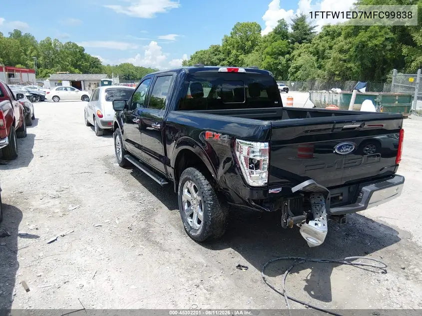 2021 Ford F-150 Xlt VIN: 1FTFW1ED7MFC99838 Lot: 45302201
