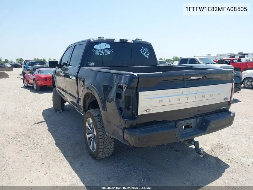 2021 Ford F-150 Platinum VIN: 1FTFW1E82MFA08505 Lot: 45661459