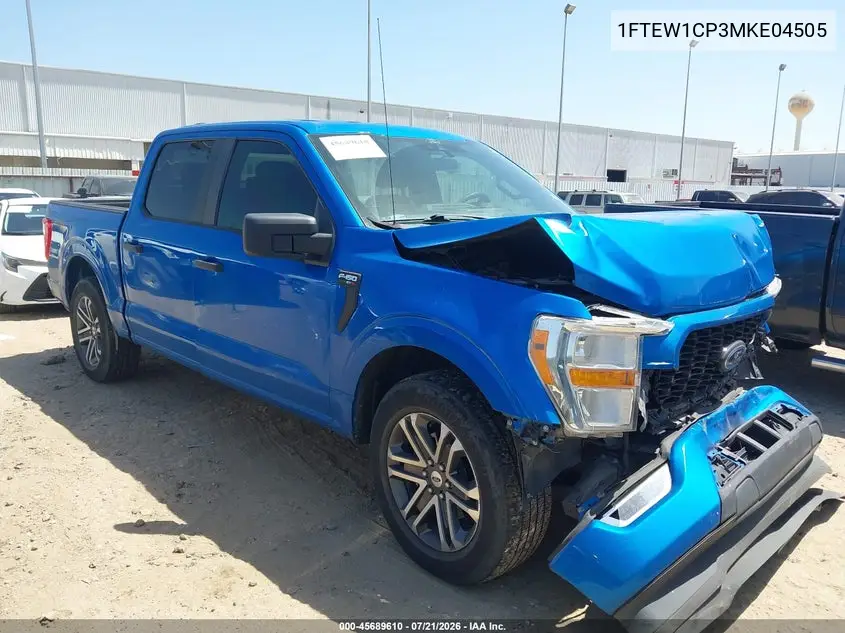 2021 Ford F-150 Xl VIN: 1FTEW1CP3MKE04505 Lot: 45689610