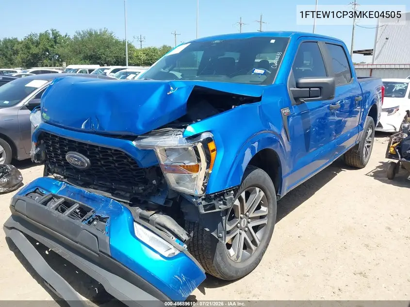 2021 Ford F-150 Xl VIN: 1FTEW1CP3MKE04505 Lot: 45689610