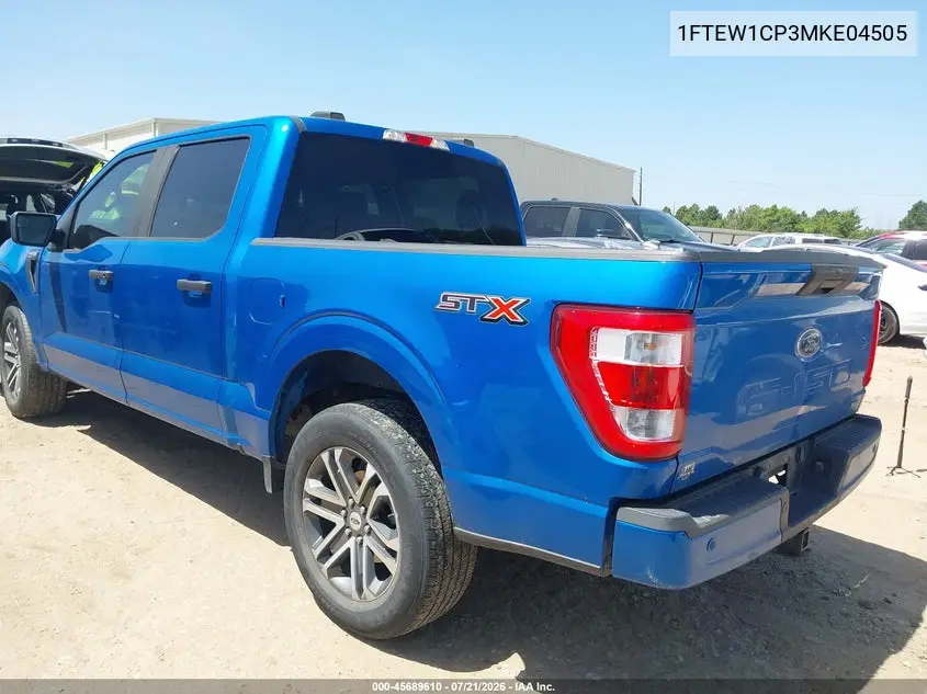 2021 Ford F-150 Xl VIN: 1FTEW1CP3MKE04505 Lot: 45689610