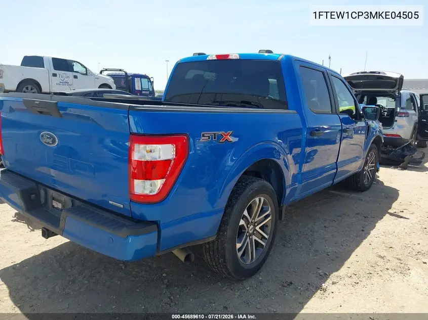 2021 Ford F-150 Xl VIN: 1FTEW1CP3MKE04505 Lot: 45689610