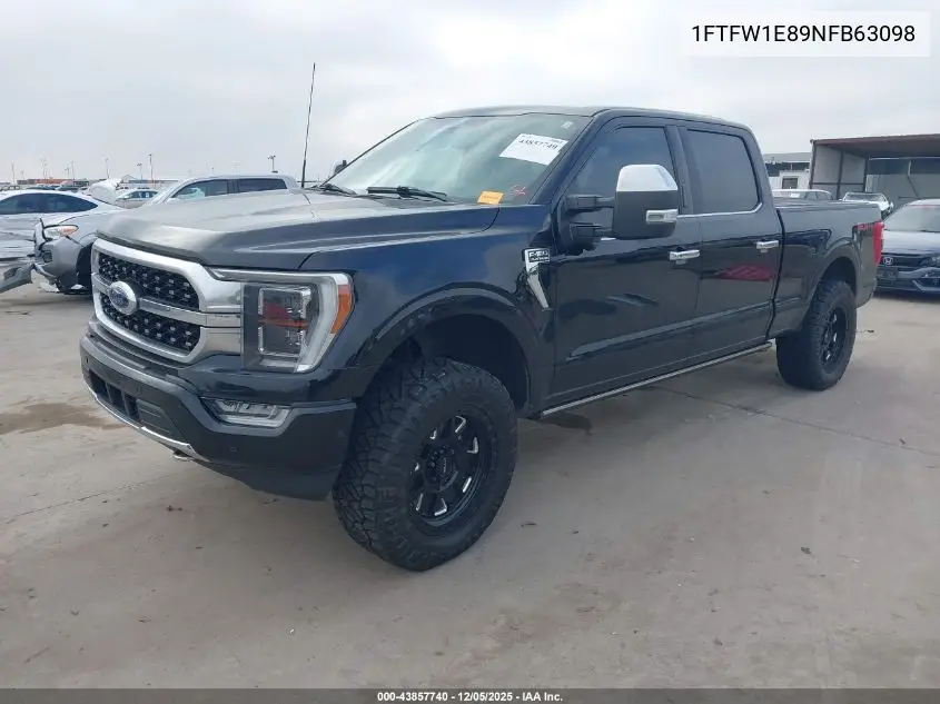 1FTFW1E89NFB63098 2022 Ford F-150 Platinum