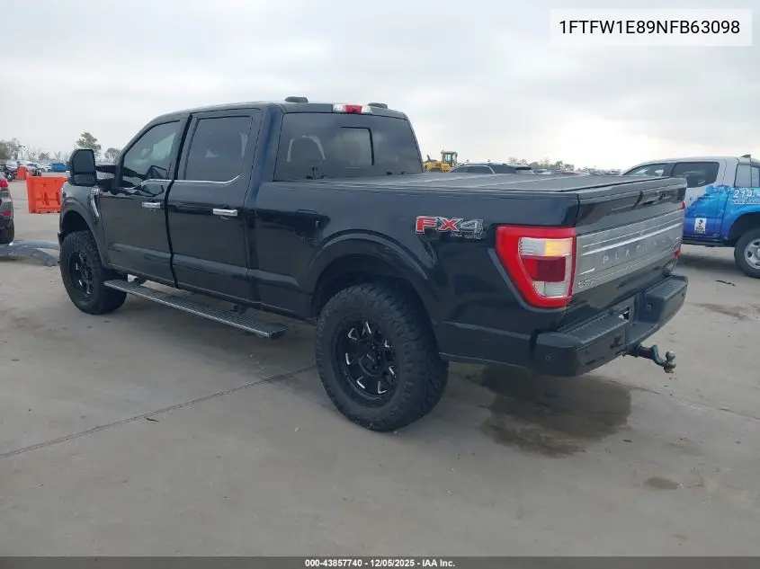 1FTFW1E89NFB63098 2022 Ford F-150 Platinum