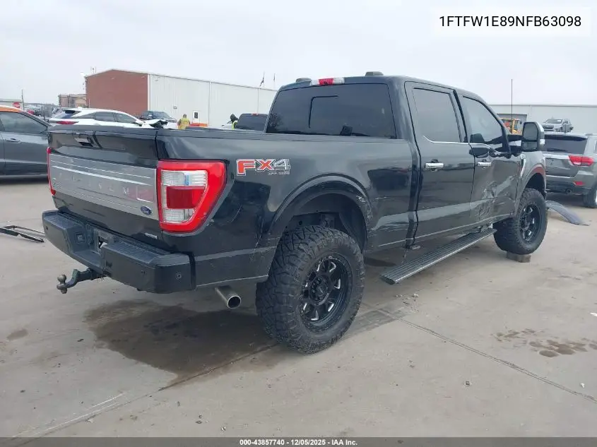 1FTFW1E89NFB63098 2022 Ford F-150 Platinum