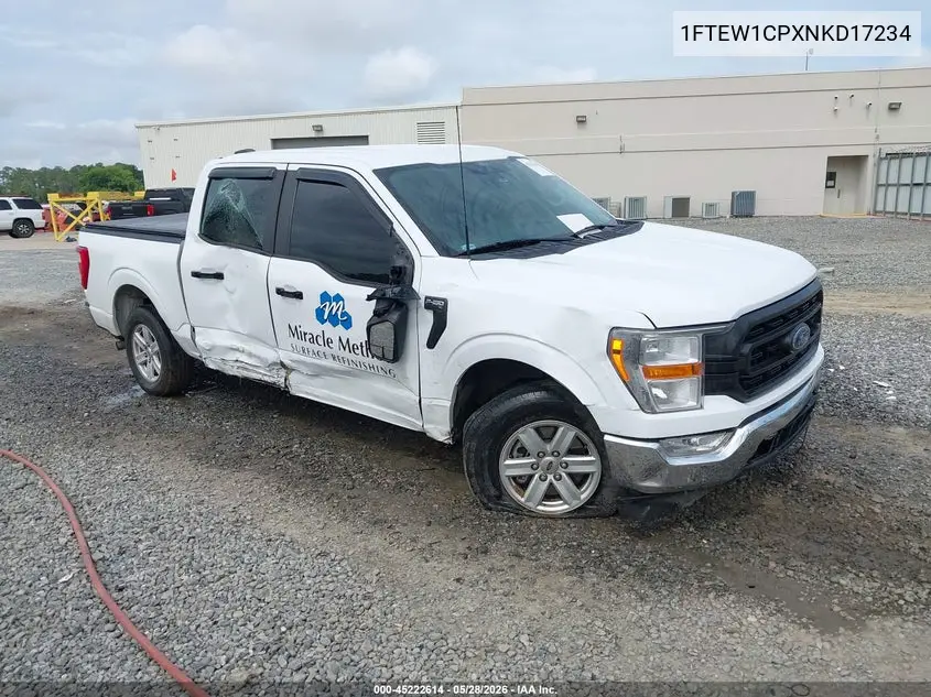 2022 Ford F-150 Xl VIN: 1FTEW1CPXNKD17234 Lot: 45222614