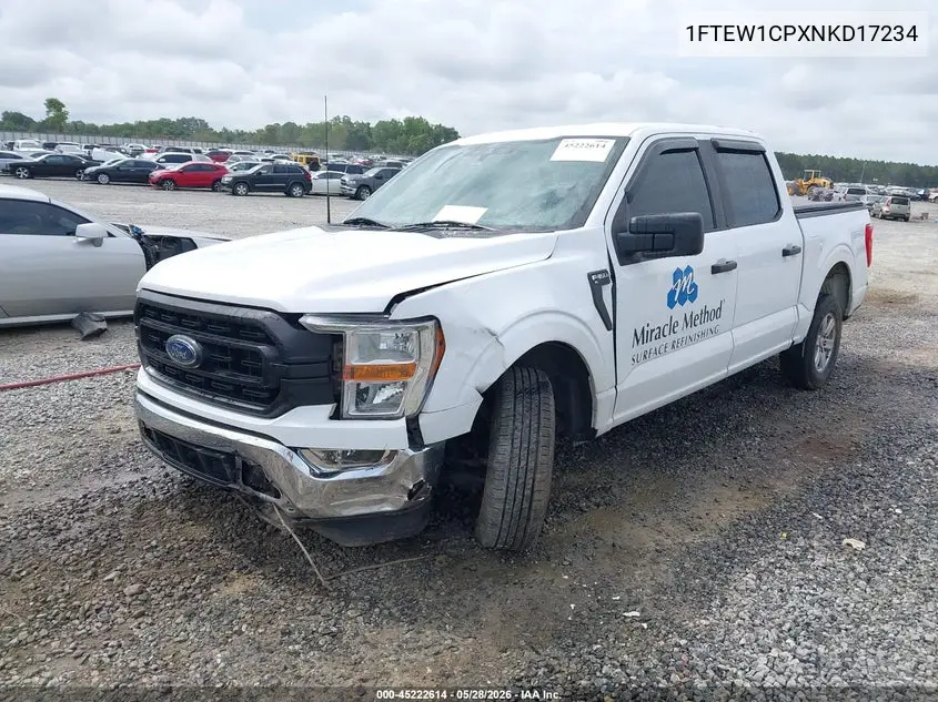 2022 Ford F-150 Xl VIN: 1FTEW1CPXNKD17234 Lot: 45222614