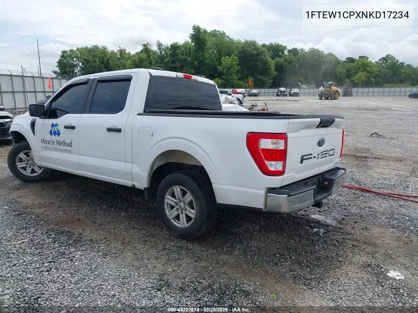 2022 Ford F-150 Xl VIN: 1FTEW1CPXNKD17234 Lot: 45222614