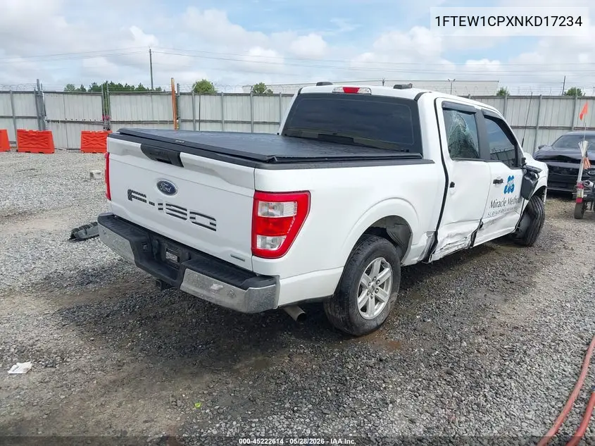 2022 Ford F-150 Xl VIN: 1FTEW1CPXNKD17234 Lot: 45222614