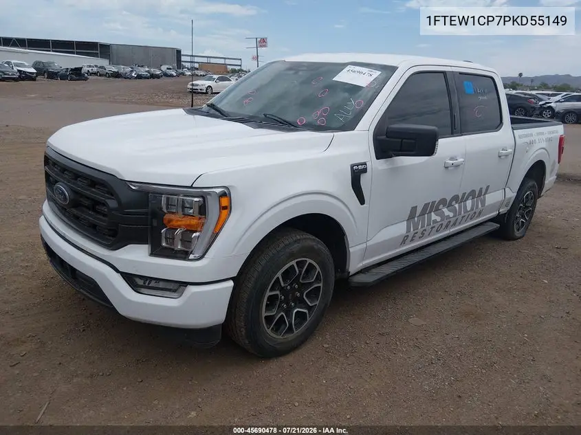 2023 Ford F-150 Xlt VIN: 1FTEW1CP7PKD55149 Lot: 45690478