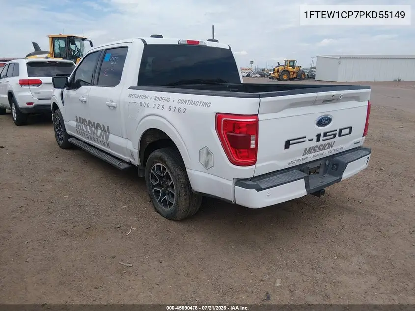 2023 Ford F-150 Xlt VIN: 1FTEW1CP7PKD55149 Lot: 45690478