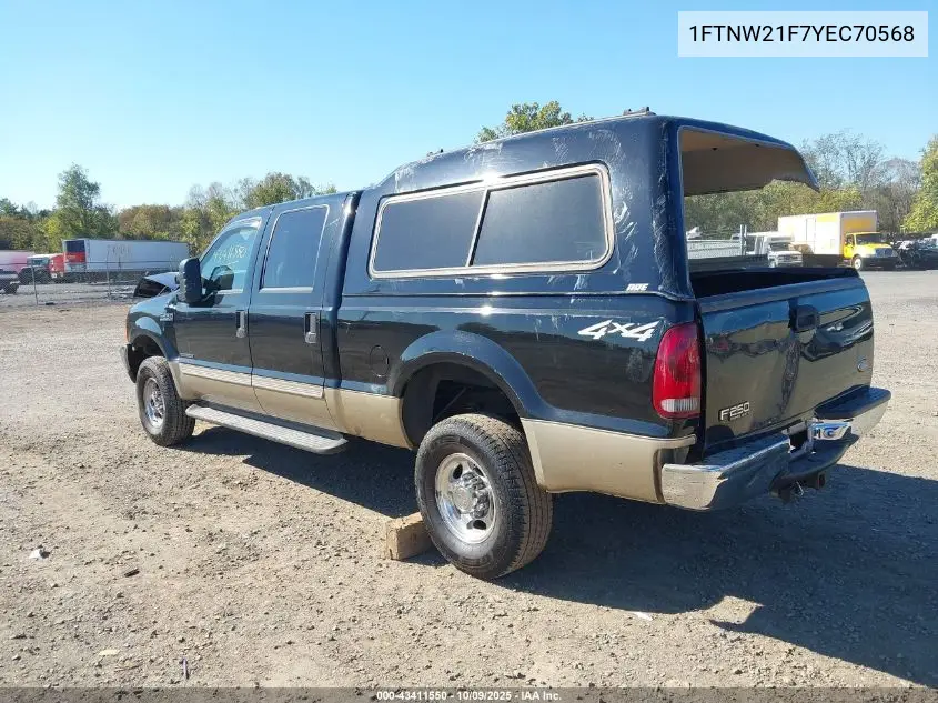 1FTNW21F7YEC70568 2000 Ford F-250 Lariat/Xl/Xlt