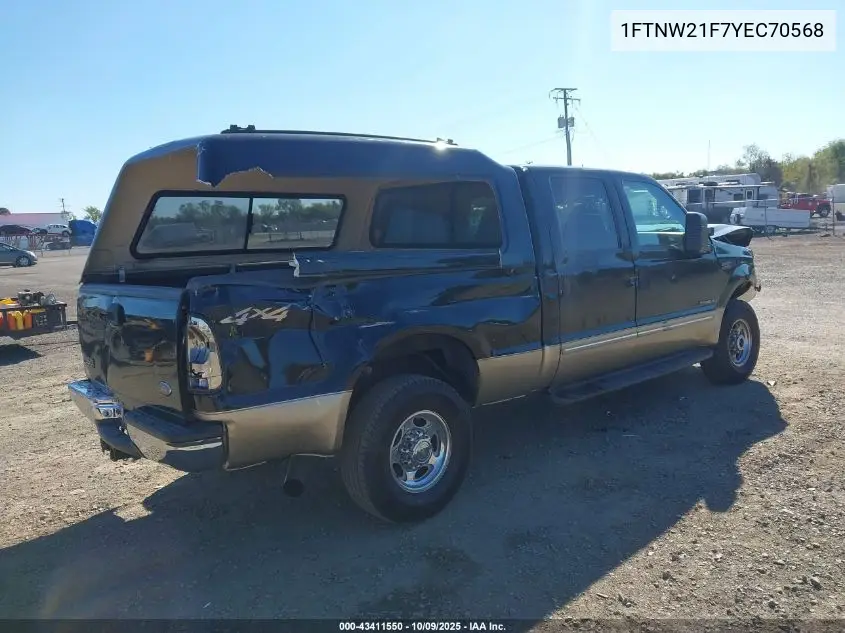 1FTNW21F7YEC70568 2000 Ford F-250 Lariat/Xl/Xlt