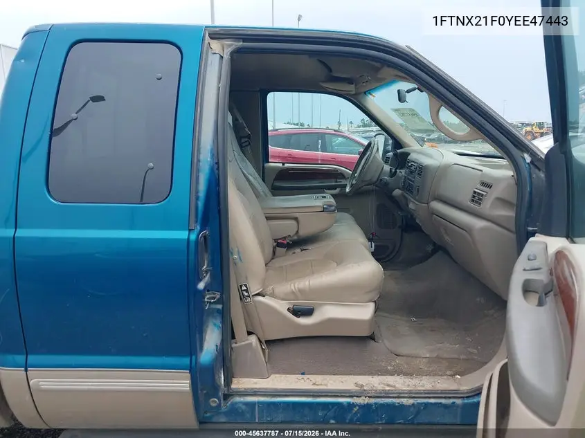 2000 Ford F-250 Lariat/Xl/Xlt VIN: 1FTNX21F0YEE47443 Lot: 45637787