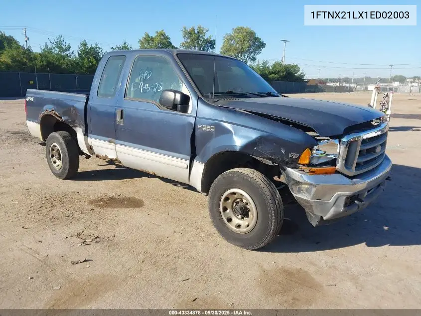 1FTNX21LX1ED02003 2001 Ford F-250 Lariat/Xl/Xlt